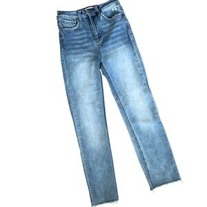 Vervet Women's High Rise Straight Leg Distressed Contemporary Ankle Jeans Sz 27